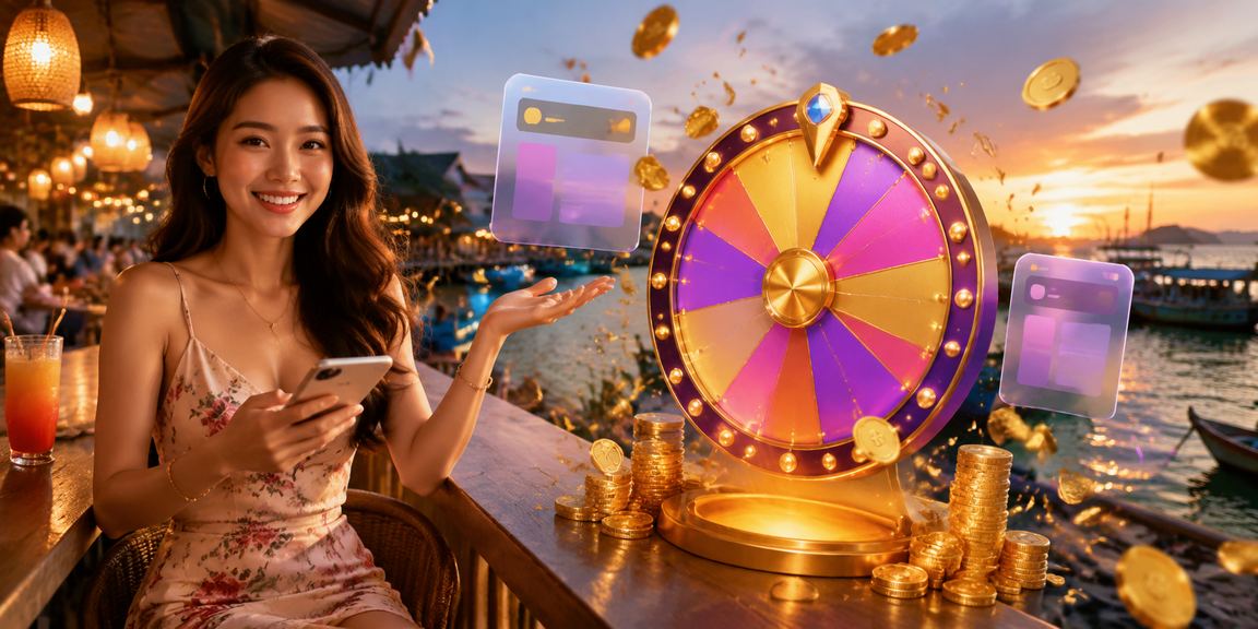 Simbol jackpot dan cabutan bertuah Malaysia dengan lampu neon